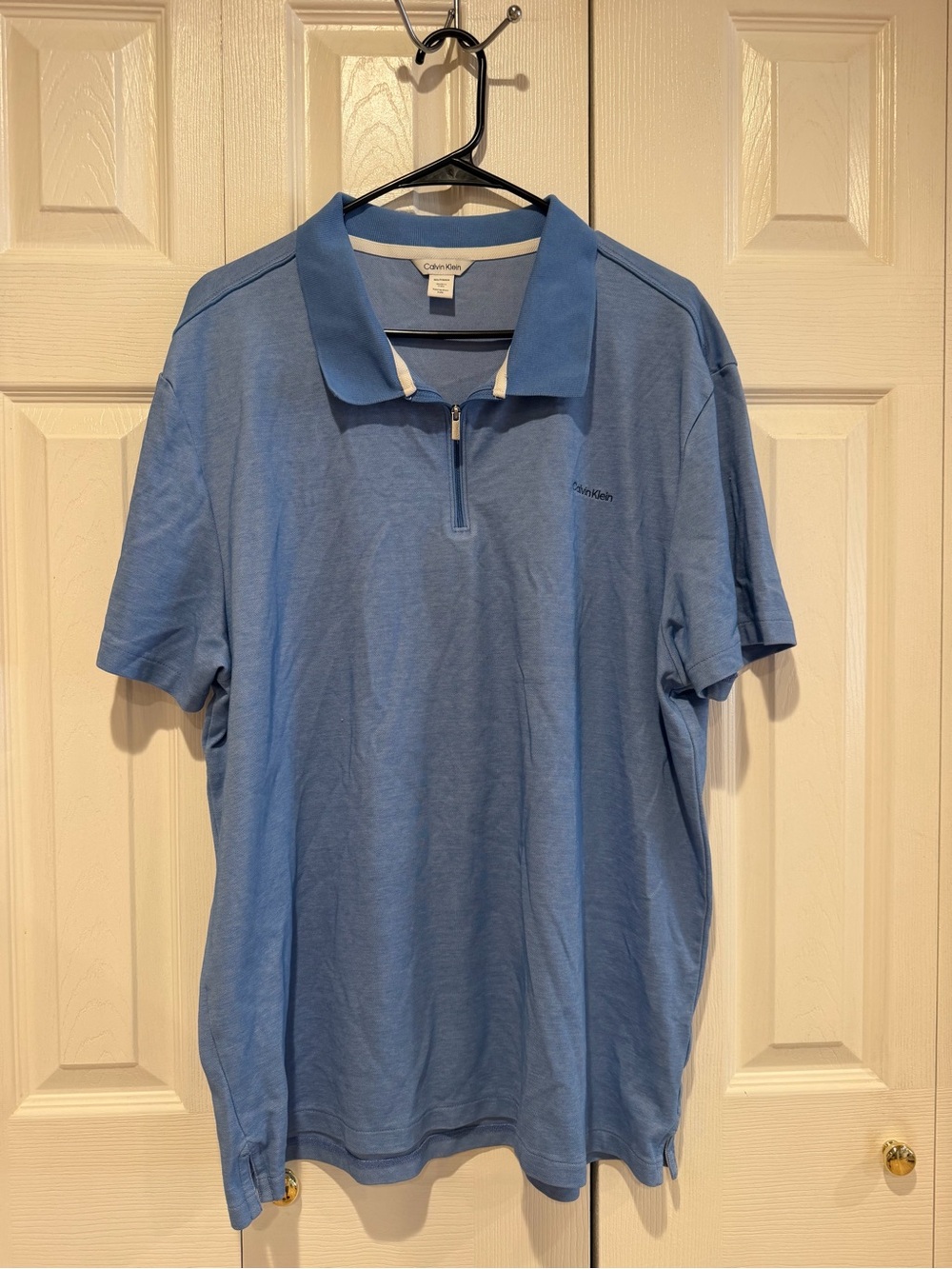 Calvin Klein Men’s Light Blue Half-Zip Polo